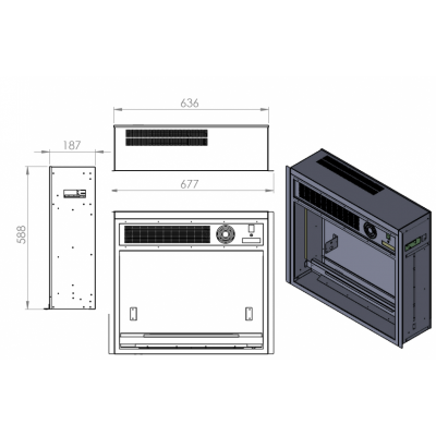 HBM3000AL Heatbox Elektirikli Fanlı Şömine 3000 wat (110x34x87) Bluetooth Ses Efektli - 